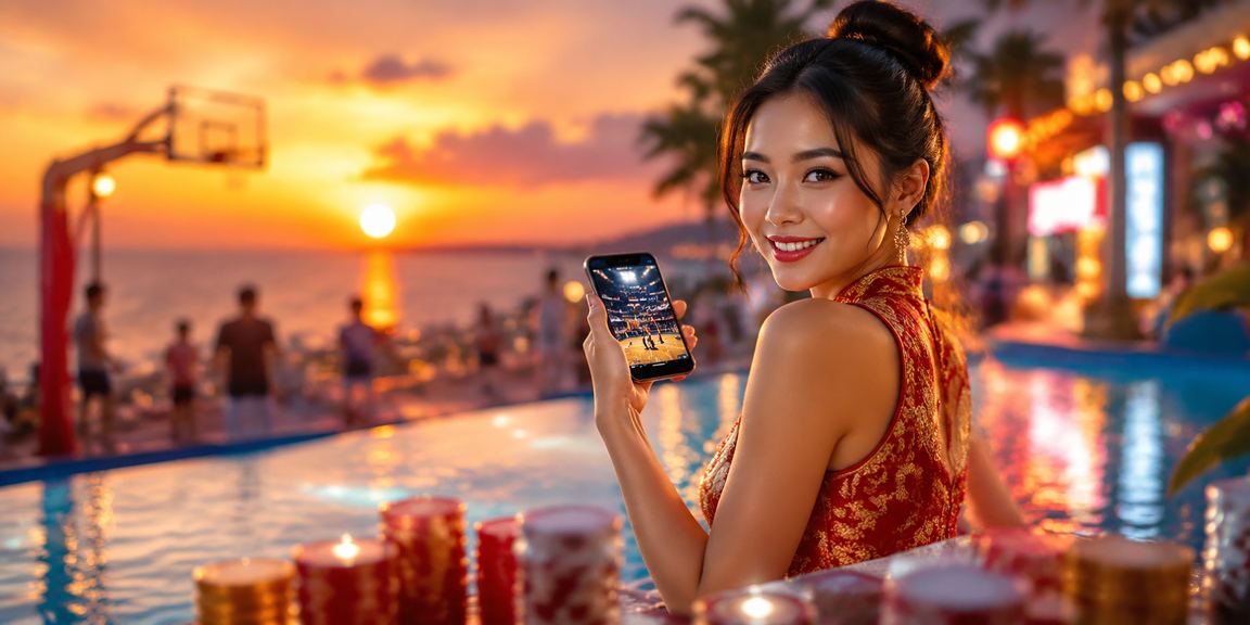 Khán giả theo dõi bóng rổ và cược jackpot tại lễ hội ở Mũi Né