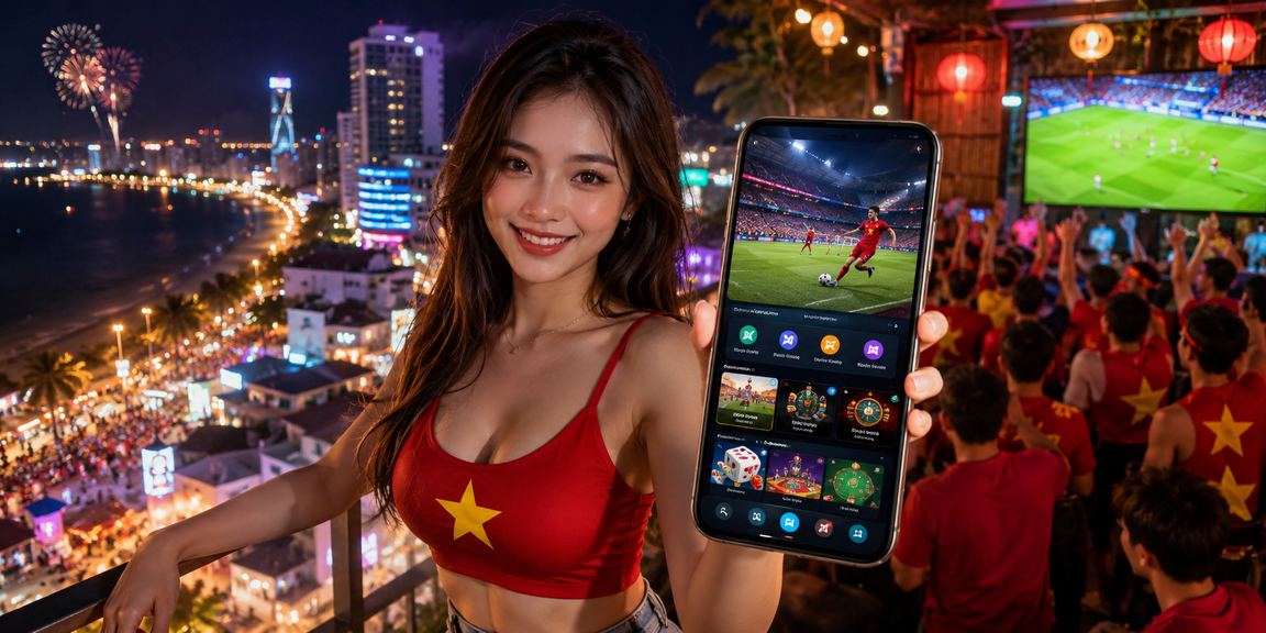 Người chơi trải nghiệm ứng dụng casino tại Nha Trang ban đêm
